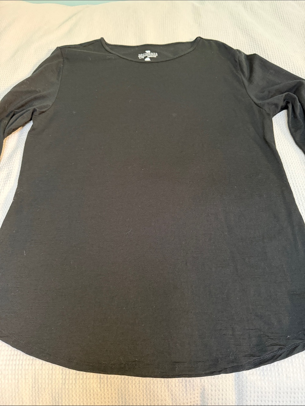 Segments sz L Black 100% Merino Wool Long Sleeve Top Base Layer easily unisex - Picture 4 of 6